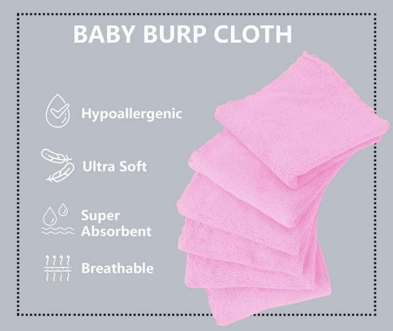 Spotted Play 8 Pack Burp Cloths for Baby - 20" by 10" Ultra Absorbent Burping Cloth, Newborn Towel - Milk Spit Up Rags - Burpy Cloths for Unisex, Boy, Girl - Burp Cloths Set (Frozen Berry) - Image 2